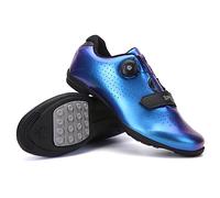 Hixingo Cycling Shoes Mens Womens, MTB Bicycle Shoes Sneaker Road Bike Breathable Mountain Bike Shoes with Spin Shoestring Non-Slip Shoe Blue