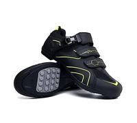 Hixingo Cycling Shoes Mens Womens, MTB Bicycle Shoes Sneaker Road Bike Breathable Mountain Bike Shoes with Buckle Shoestring Non-Slip Shoe Yellow