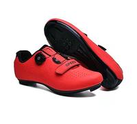 Hixingo Cycling Shoes Mens Womens, MTB Bicycle Shoes Sneaker Road Bike Breathable Mountain Shoes Spin Shoestring with Compatible Cleat Shoe, SPD/SPD-SL Compatible Red