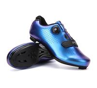 Hixingo Cycling Shoes Mens Womens MTB Bicycle Shoes Sneaker Road Bike Indooor Breathable Mountain Cleat Shoes Spin Shoestring with SPD and Delta Lock Compatible Shoe Blue