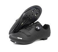 Hixingo Cycling Shoes Mens Womens MTB Bicycle Shoes Sneaker Road Bike Indooor Breathable Mountain Cleat Shoes Spin Shoestring with SPD and Delta Lock Compatible Shoe Black