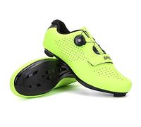 Hixingo Cycling Shoes Mens Womens MTB Bicycle Shoes Sneaker Road Bike Indooor Breathable Mountain Cleat Shoes Spin Shoestring with SPD and Delta Lock Compatible Shoe Bright Green