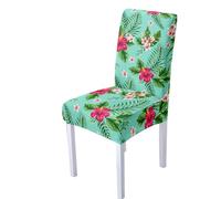 Hixingo Dining Chair Covers Set of 1 2 4 6,Tropical Botanical Print Stretch Chair Covers,Washable Chair Covers,Dining Chair Slipcovers for Kitchen,Diner,Party,Wedding (set of 6,Tropical)