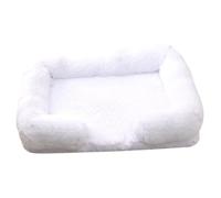 Hixingo Dog Bed for Medium Small Large Puppy Kitten Fluffy Anti AnXiety Cat Bed, Machine Washable Dog Mat Fluffy Comfortable Mat for Cat for Living Room Bedroom Balcony, Minimalist (White,M)