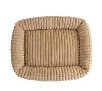 Hixingo Dog Bed for Medium Small Large Puppy Kitten Stripes Fluffy Anti AnXiety Cat Bed, Machine Washable Dog Mat Fluffy Comfortable Mat for Cat for Living Room Bedroom Balcony (Khaki,XS)