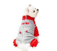 Hixingo Dog Coats with Legs, Winter Warm Comfortable Dog Coat Snow Pet Jacket with Harness Hole and D-Ring for Small Medium Large Pet Indoor & Outdoor Wear (522 Red,M)
