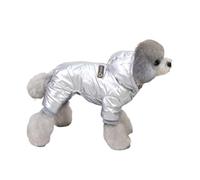 Hixingo Dog Coats with Legs, Winter Warm Comfortable Dog Coat Snow Pet Jacket with Harness Hole for Small Medium Large Pet Indoor & Outdoor Wear (MY21 Silver,L)