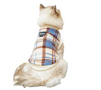 Hixingo Dog Fleece Jumper Vest Sweater Warm Winter Pullover Jacket for Small, Medium & Large Dogs with D-Ring Stretch Fit Pet Cold Weather Coat for Dogs Boy or Girls (Blue plaid,L)