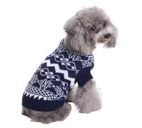 Hixingo Dog Knitted Jumper for Large Medium Small, Puppy Knitted Jacket Soft Warm Lightweight Winter Coat for Cold Weather Pets Male or Female (Retro Blue,M)