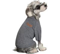 Hixingo Dog Knitted Jumper for Large Medium Small, Puppy Knitted Jacket Soft Warm Lightweight Winter Coat for Cold Weather Pets Male or Female (PB31 Gray,M)