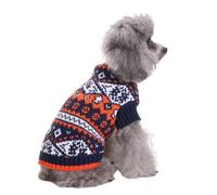Hixingo Dog Knitted Jumper for Large Medium Small, Puppy Knitted Jacket Soft Warm Lightweight Winter Coat for Cold Weather Pets Male or Female (Orange Boho,M)