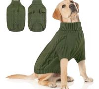 Hixingo Dog Knitted Jumper for Large Medium Small, XS-5XL Puppy Knitted Jacket Soft Warm Lightweight Winter Coat for Cold Weather Pets Male or Female (Army Green,M)