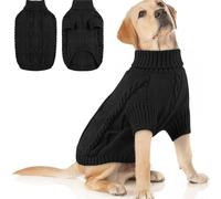 Hixingo Dog Knitted Jumper for Large Medium Small, XS-5XL Puppy Knitted Jacket Soft Warm Lightweight Winter Coat for Cold Weather Pets Male or Female (Black,M)