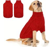 Hixingo Dog Knitted Jumper for Large Medium Small, XS-5XL Puppy Knitted Jacket Soft Warm Lightweight Winter Coat for Cold Weather Pets Male or Female (Red,5XL)