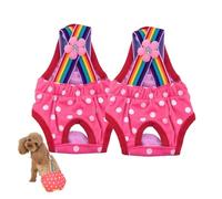 Hixingo Dog Nappies Dungarees, 2 Pieces Absorbent Pet Diapers Washable & Reusable Puppy Sanitary Wraps Panties Dog Incontinence for Small, Medium, Large Dog (L,Rose)