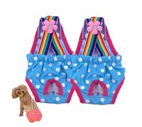 Hixingo Dog Nappies Dungarees, 2 Pieces Absorbent Pet Diapers Washable & Reusable Puppy Sanitary Wraps Panties Dog Incontinence for Small, Medium, Large Dog (XS,Blue)