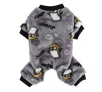 Hixingo Dog Pajamas for Large Medium Small, Dog Fleece Jumper Puppy Fleece Jacket Soft Warm Lightweight Winter Coat with D-Ring for Pets Male or Female (SY106 Gray Penguin,L)
