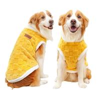 Hixingo Dog Pajamas for Large Medium Small, Dog Fleece Jumper Puppy Fleece Jacket Soft Warm Lightweight Winter Coat with D-Ring for Pets Male or Female (412B Yellow,L)