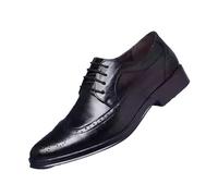 Hixingo Dress Shoes for Men Size 7-11.5, Mens Oxford Formal Dress Shoes Brock Business Classic Breathable Loafers Driving Sneakers Comfort Leather Fashion Walking for All Day Wear (Black,11)