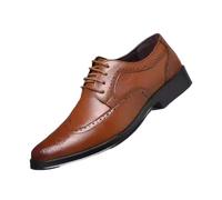 Hixingo Dress Shoes for Men Size 7-11.5, Mens Oxford Formal Dress Shoes Brock Business Classic Breathable Loafers Driving Sneakers Comfort Leather Fashion Walking for All Day Wear (Brown,11)