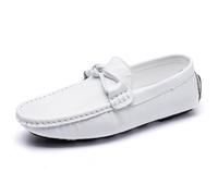 Hixingo Dress Shoes for Men Size 7-11.5 UK, Mens Formal Dress Shoes Business Classic Slip On Loafers Driving Sneakers Comfort Soft Breathable for Suit, Wedding, Business, Driving (White,11)