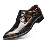 Hixingo Dress Shoes for Men Size 7-12, Mens Formal Dress Shoes Business Classic Breathable Loafers Driving Sneakers Comfort Leather Fashion Walking for All Day Wear, Vintage Crystal (Gold,11)