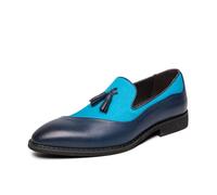 Hixingo Dress Shoes for Men Size 7-12 UK, Elegant Mens Formal Dress Shoes Business Classic Slip On Loafers Driving Sneakers Comfort Breathable for Suit, Wedding, Business, Driving (Blue,9)