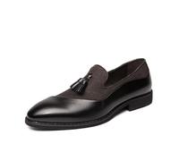 Hixingo Dress Shoes for Men Size 7-12 UK, Elegant Mens Formal Dress Shoes Business Classic Slip On Loafers Driving Sneakers Comfort Breathable for Suit, Wedding, Business, Driving (Brown,11)