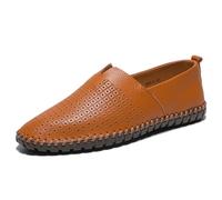 Hixingo Dress Shoes for Men Size 7-12 UK, Mens Formal Dress Shoes Business Classic Slip On Loafers Driving Sneakers Comfort Breathable for Suit, Wedding, Business, Hollow (Brown,11)