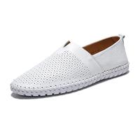 Hixingo Dress Shoes for Men Size 7-12 UK, Mens Formal Dress Shoes Business Classic Slip On Loafers Driving Sneakers Comfort Breathable for Suit, Wedding, Business, Hollow (White,11)