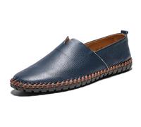 Hixingo Dress Shoes for Men Size 7-12 UK, Mens Formal Dress Shoes Business Classic Slip On Loafers Driving Sneakers Comfort Breathable for Suit, Wedding, Business, Driving (Blue,7)