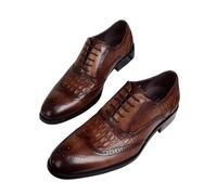 Hixingo Dress Shoes for Men Size 7.5-12, Retro Mens Oxford Formal Dress Shoes Business Classic Breathable Loafers Driving Sneakers Comfort Leather Fashion Walking for All Day Wear (Brown,11)