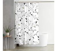 Hixingo Extra Long Shower Curtain Waterproof, 3D Seagull Shower Curtains Washable Bath Curtains Includes 12 x Hooks Bath Curtain Bathroom Curtains for Wet Room (150x180cm,White seagull)