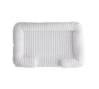 Hixingo Flannel Dog Bed for Medium Small Puppy Kitten, Fluffy Anti AnXiety Cat Bed, Machine Washable Dog Mat, Fluffy Comfortable Mat for Cat for Living Room, Bedroom, Balcony (White,L)