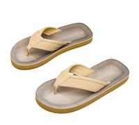 Hixingo Flip Flops Men Size 6-10.5, Casual Men's Flip Flops Lightweight Comfortable Non-Slip Male Sandals for Outdoor Summe Holiday Beach Pool (8,Beige)