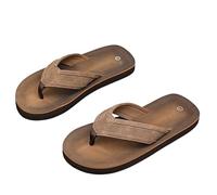 Hixingo Flip Flops Men Size 6-10.5, Casual Men's Flip Flops Lightweight Comfortable Non-Slip Male Sandals for Outdoor Summe Holiday Beach Pool (7,Brown)