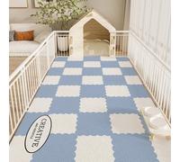 Hixingo Food Mat for Dogs and Cats, Large PVC Pet Food Bowls Mat Absorbent Feeding Placemats with Non-Slip Rubber for Floor & Messy Drinkers (Blue Plaid,40 * 60cm)