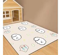 Hixingo Food Mat for Dogs and Cats, Large PVC Pet Food Bowls Mat Absorbent Feeding Placemats with Non-Slip Rubber for Floor & Messy Drinkers-3D (Yellow flower,140 * 200cm)