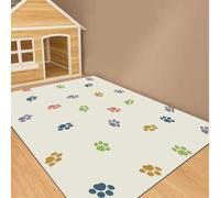 Hixingo Food Mat for Dogs and Cats, Large PVC Pet Food Bowls Mat Absorbent Feeding Placemats with Non-Slip Rubber for Floor & Messy Drinkers-3D (Paw prints,60 * 120cm)