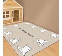 Hixingo Food Mat for Dogs and Cats, Large PVC Pet Food Bowls Mat Absorbent Feeding Placemats with Non-Slip Rubber for Floor & Messy Drinkers-3D (Khaki cat,40 * 60cm)