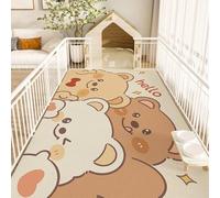 Hixingo Food Mat for Dogs and Cats, Large PVC Pet Food Bowls Mat Absorbent Feeding Placemats with Non-Slip Rubber for Floor & Messy Drinkers (Hello bear,140 * 200cm)