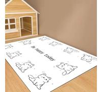 Hixingo Food Mat for Dogs and Cats, Large PVC Pet Food Bowls Mat Absorbent Feeding Placemats with Non-Slip Rubber for Floor & Messy Drinkers-3D (White cat,60 * 120cm)