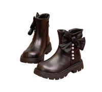 Hixingo Girls Boots Size 9-13 PU Leather Winter Girls Princess Boots Warm Mid Calf Shiny Princess Dress Up Shoes for 2-10 Years Toddler Little Kids, Banquets Birthday Party (Black,13)