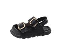 Hixingo Girls Sandals Summer Open Toe Sandals, Cute Flat Anti Slip Girls Shoes for Little Kids Big Kids, for Holiday Wedding Party Casual Beach Outdoor 4-16 Years Old (black,4)