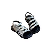 Hixingo Girls Sandals Summer Open Toe Sandals, Cute Flat Anti Slip girls Shoes for Little Kids Big Kids, for Holiday Wedding Party Outdoor Casual Beach 23-34EU (silver,10)