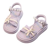 Hixingo Girls Sandals Summer Open Toe Sandals, Cute Flat Anti Slip Girls Shoes for Little Kids Big Kids, for Holiday Wedding Party Casual Beach Outdoor 3-16 Years Old