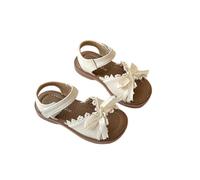 Hixingo Girls Sandals Summer Open Toe Sandals, Cute Flat Anti Slip girls Shoes for Little Kids Big Kids, for Holiday Wedding Party Casual Beach Outdoor 4-6 Years Old (Beige,4)
