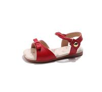 Hixingo Girls Sandals Summer Open Toe Sandals, Cute Flat Anti Slip Girls Shoes for Little Kids Big Kids, for Holiday Wedding Party Casual Beach Outdoor 3-12 Years Old (red,11)