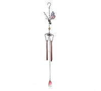 Hixingo Glass Wind Chime, Wind Chimes For Garden Wind Chimes Outdoor Wind Chime with Bell/Aluminum Tubes Hanging Garden Decoration, Wind Chimes for Window Indoor Outdoor (red butterfly)