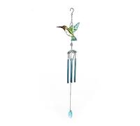 Hixingo Glass Wind Chime, Wind Chimes For Garden Wind Chimes Outdoor Wind Chime with Bell/Aluminum Tubes Hanging Garden Decoration, Wind Chimes for Window Indoor Outdoor (green hummingbird)